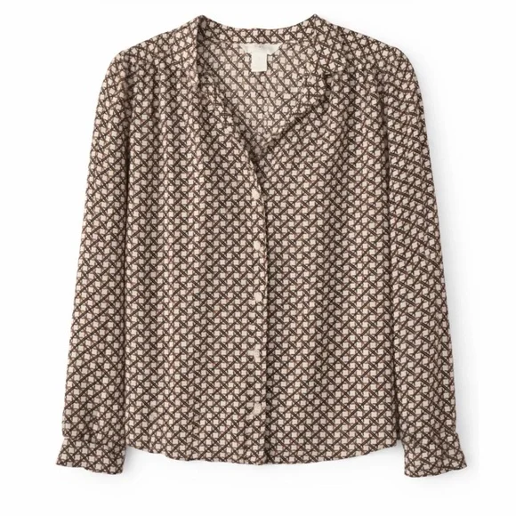 H&M Geometric Print Blouse size S - Picture 2 of 5
